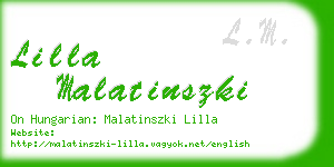 lilla malatinszki business card